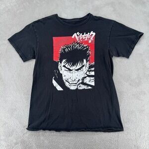 Crunchyroll Berserk Guts Anime Manga Kentaro Miura Shirt Mens M Black Faded